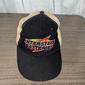 Interstate Batteries Cap Trucker Style Adjustable Strap Back Mesh Hat NGK logo